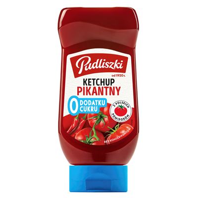 Pudliszki Ketchup pikantny zero cukru 440 g