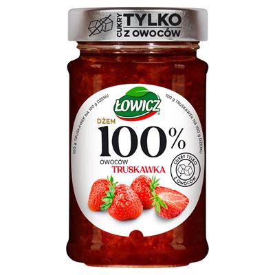 Łowicz Dżem 100% z owoców Truskawka 210 g