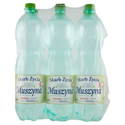 MUSZYNA SKARB ŻYCIA Woda mineralna gazowana 6 x 1,5 l [kaucja]