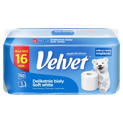 Velvet Papier toaletowy Soft White 16 rolek