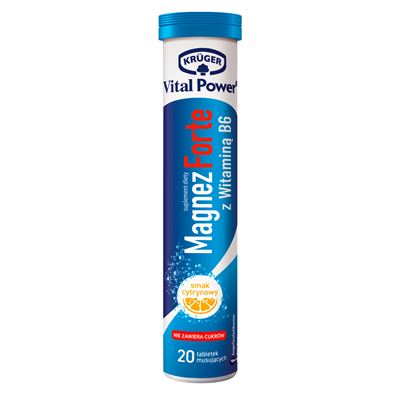 KRUGER Magnez forte Tabletki musujące o smaku cytrynowym (20 sztuk)