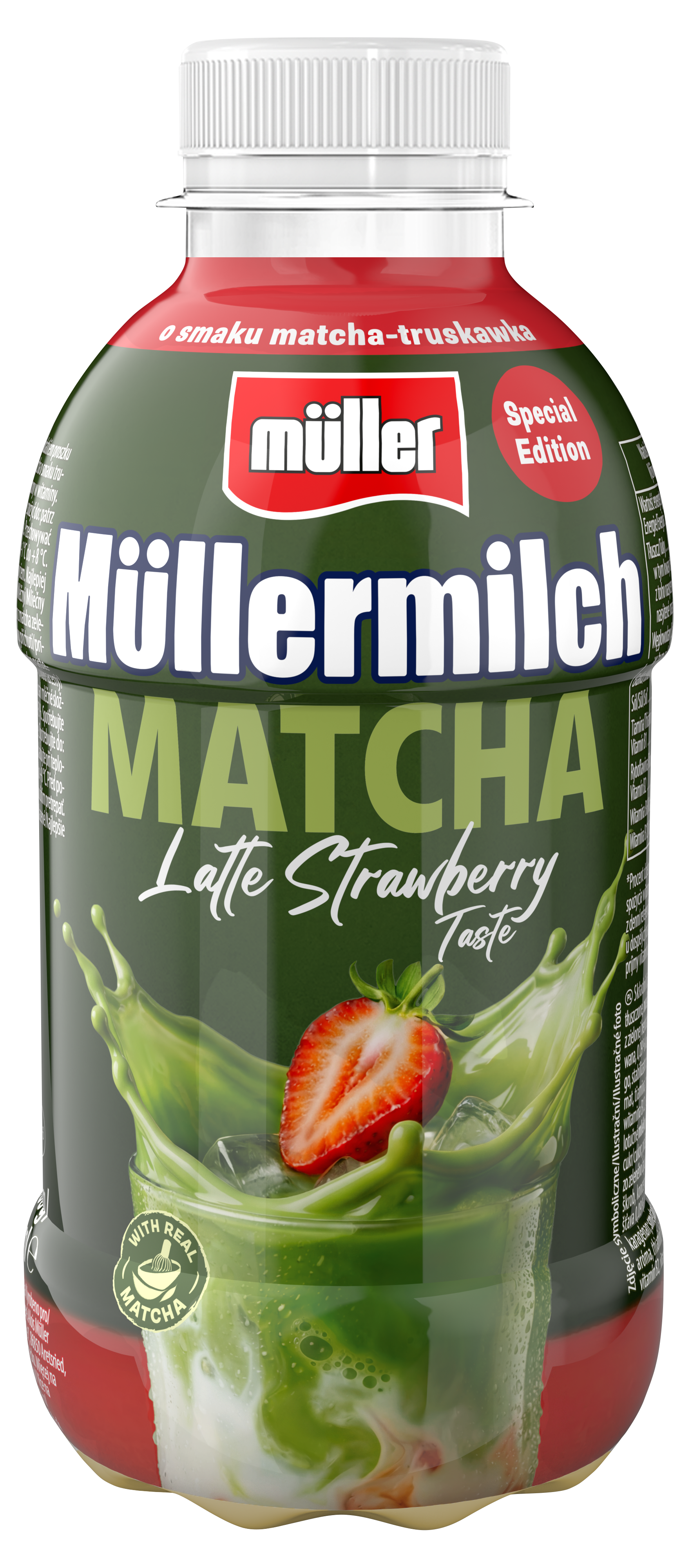 Müllermilch Napój Mleczny Special Edition Matcha Strawberry 400G
