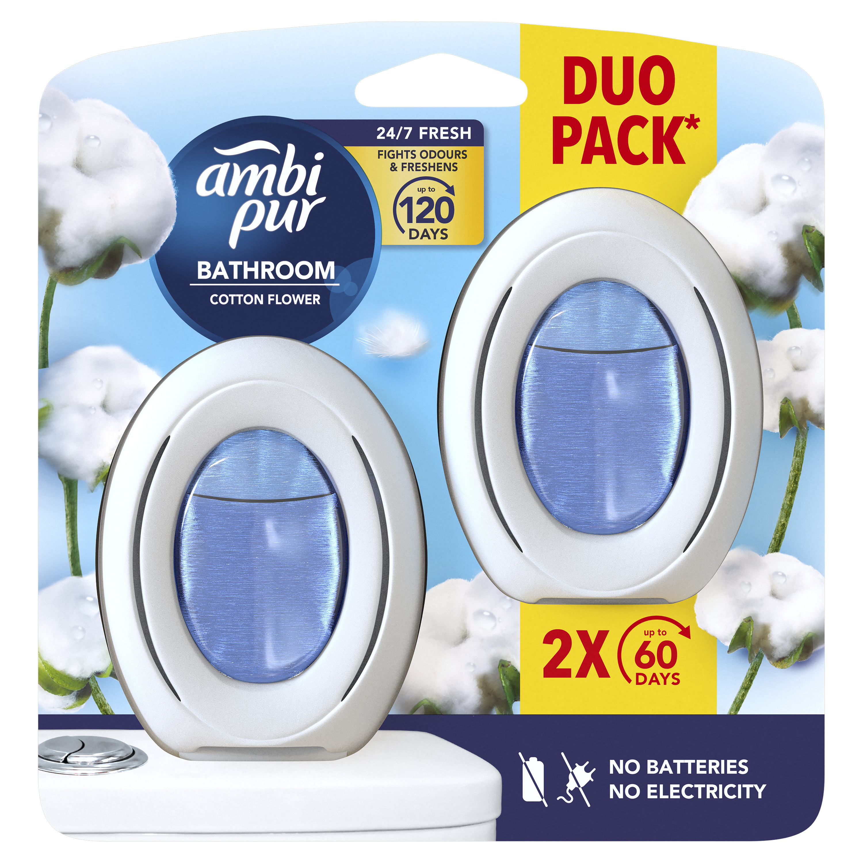 Ambi Pur Łazienka Cotton Fresh Odświeżacz Powietrza 2X8Ml