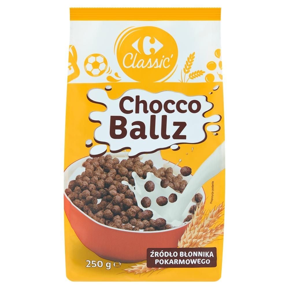 Carrefour Classic Chocco Ballz Kuleczki zbożowe o smaku czekoladowym 250 g