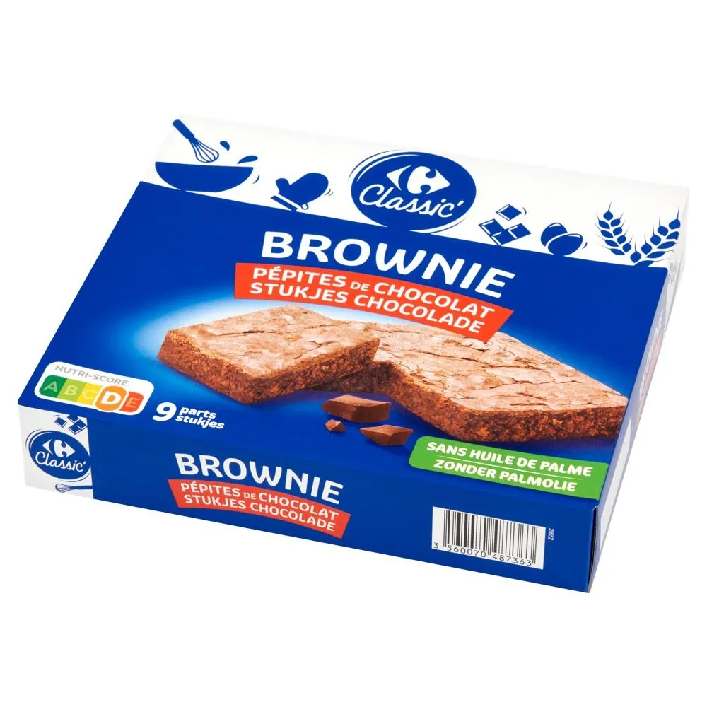 Carrefour Classic Brownie Ciasto czekoladowe z kawałkami czekolady 285 g