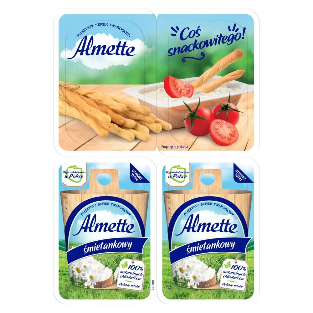 Almette Puszysty serek twarogowy śmietankowy 120 g (4 x 30 g)