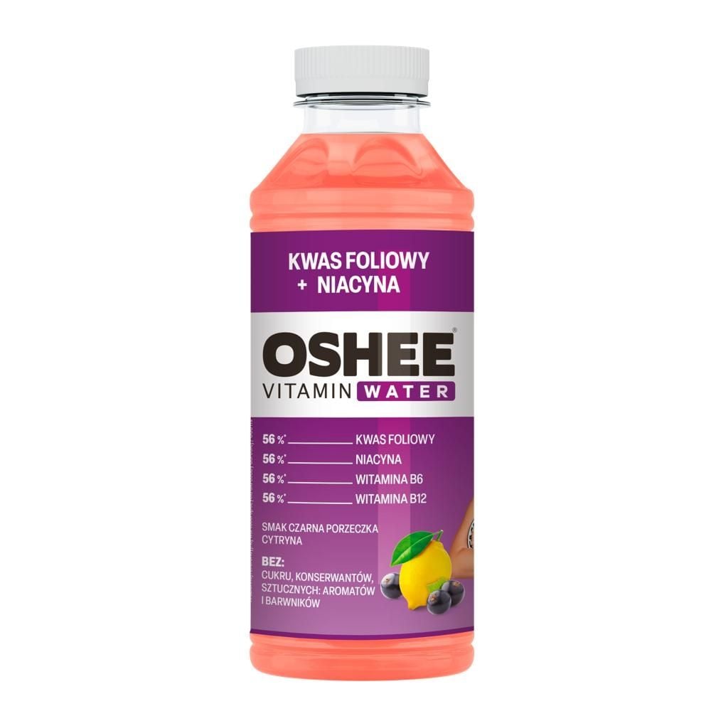 Oshee Vitamin Water Napój niegazowany smak czarna porzeczka-cytryna 555 ml