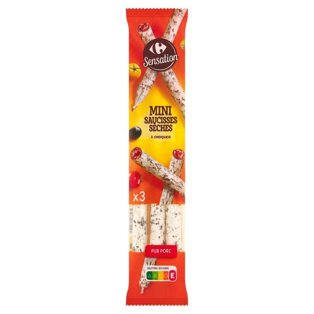 Carrefour Sensation Kiełbasa wieprzowa suszona 150 g (3 sztuki)