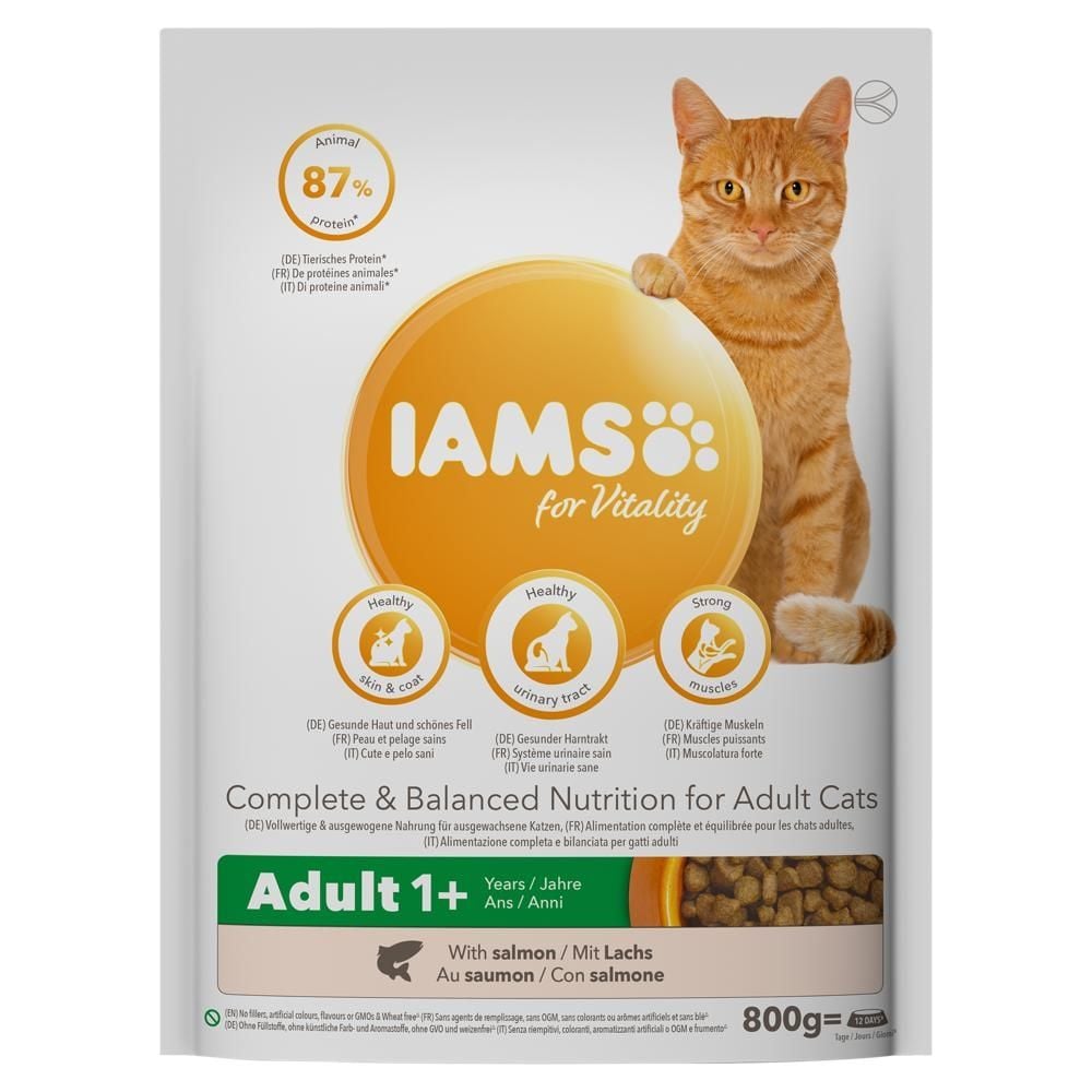 Iams for Vitality Karma dla dorosłych kotów ze świeżym łososiem 800 g