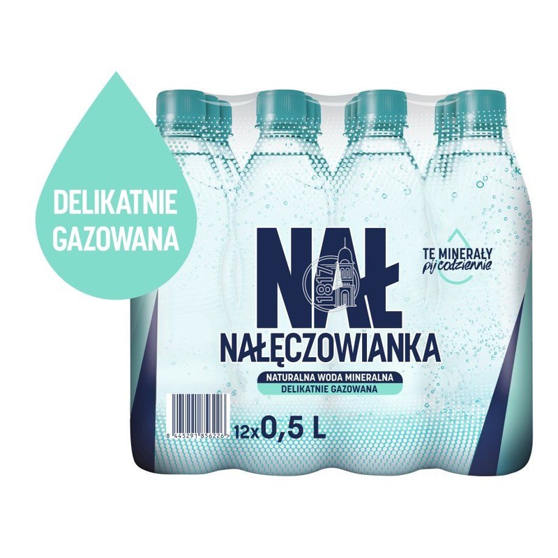 Woda mineralna delikatnie gazowana  Nałęczowianka 12 x 500 ml