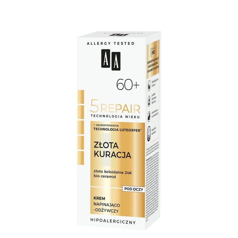 Złota kuracja krem napinająco-odżywczy pod oczy 60+ AA  15 ml