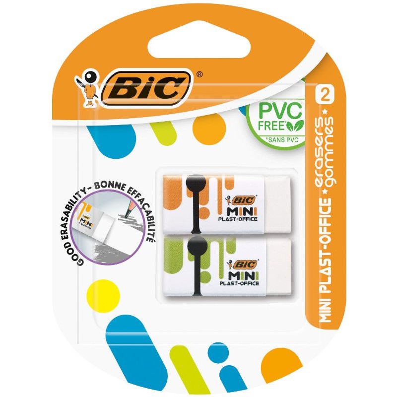 Gumka Mini Plast-Office  BIC 2 sztuki