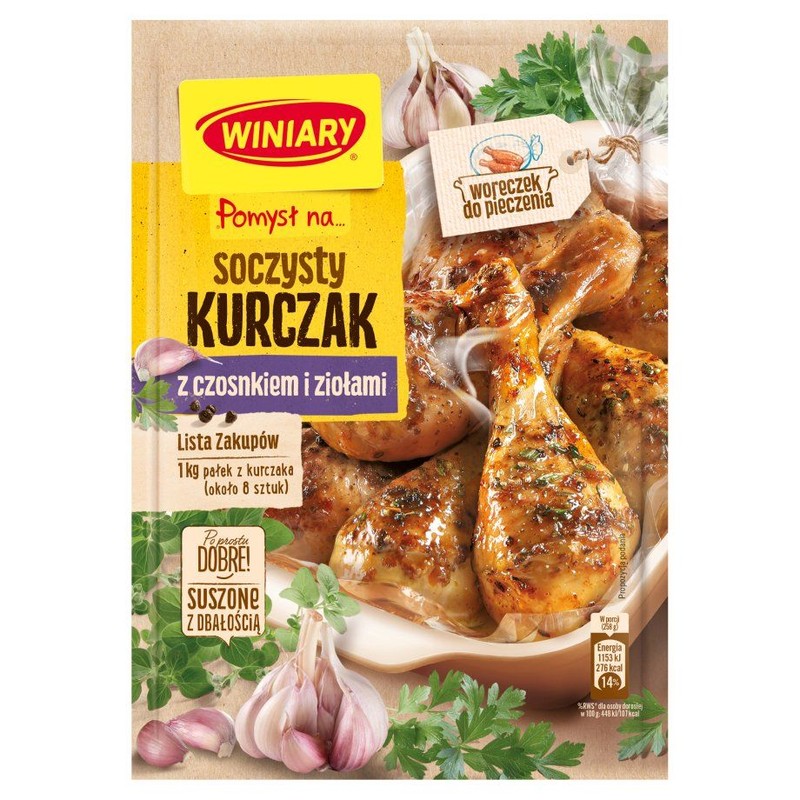 Pomysł na...Soczysty kurczak z czosnkiem i ziołami Winiary 30 g