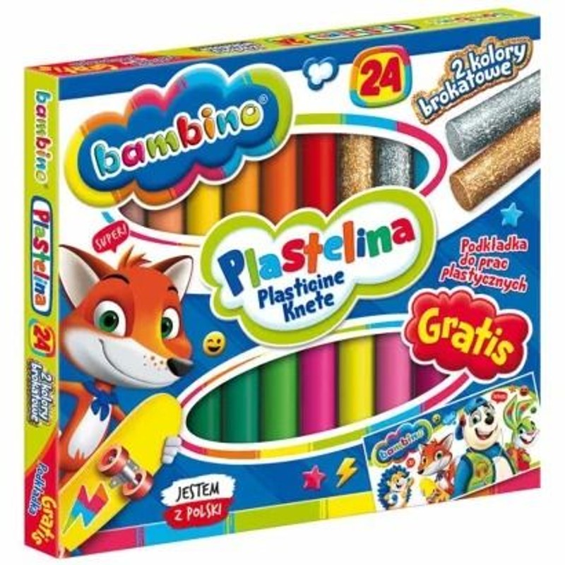 Plastelina 24 kolory Bambino 24 sztuki