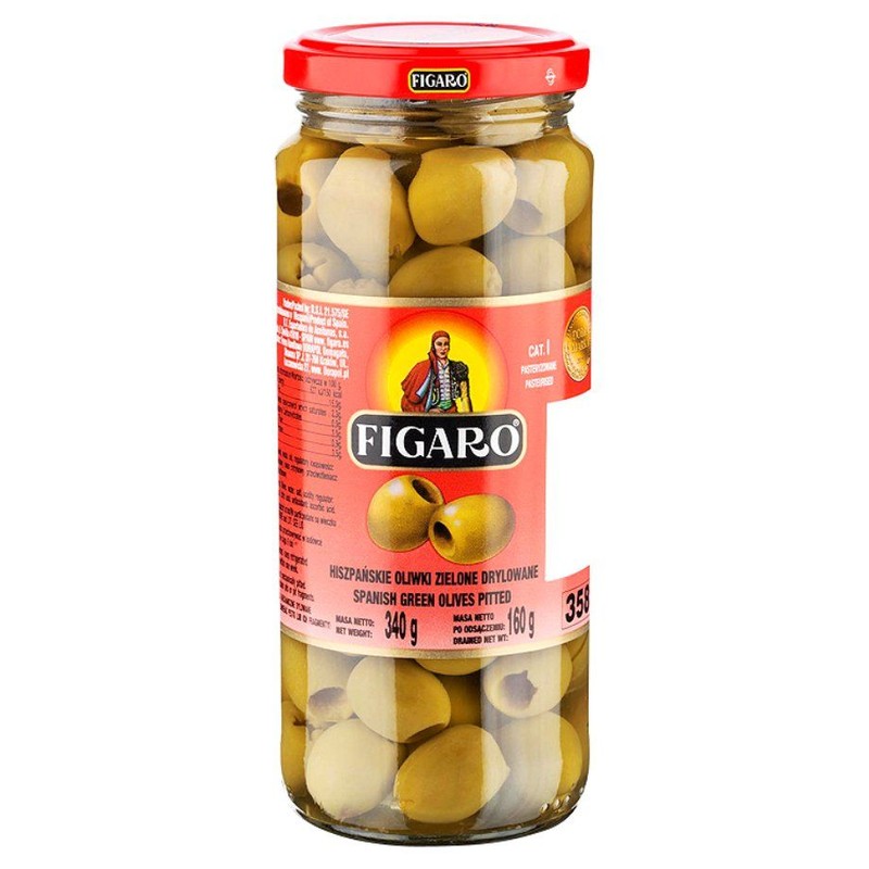 Hiszpańskie oliwki drylowane zielone Figaro 340 g