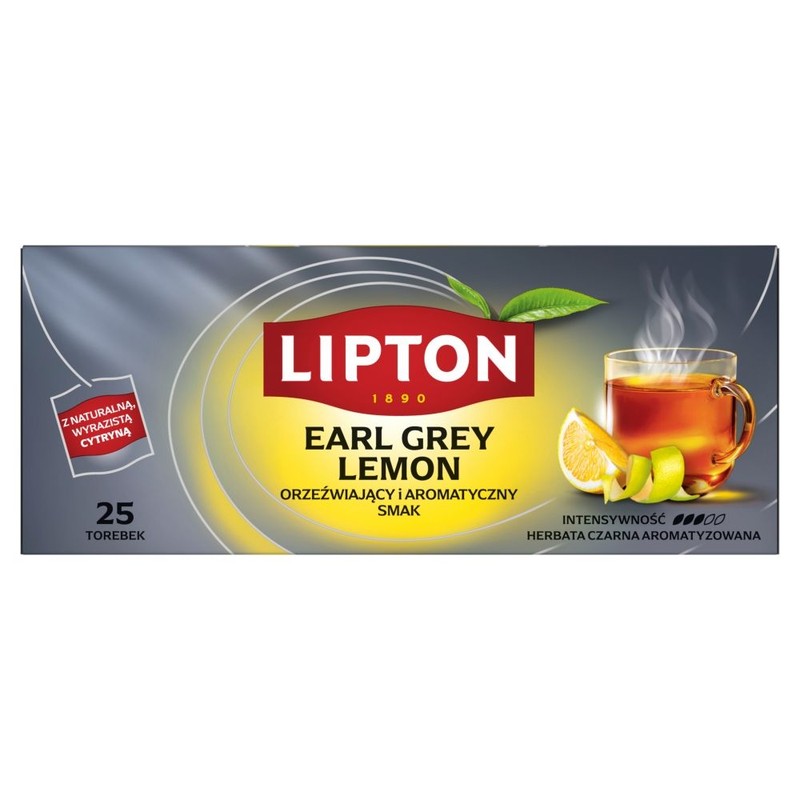 Herbata czarna o smaku cytrynowym Earl Grey Lipton 25 x 1,5 g