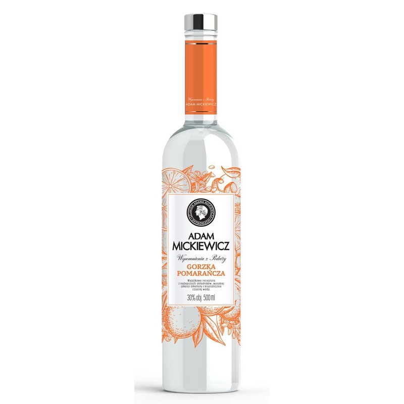 Wódka Gorzka Pomarańcza alk.30% obj. Adam Mickiewicz 500 ml