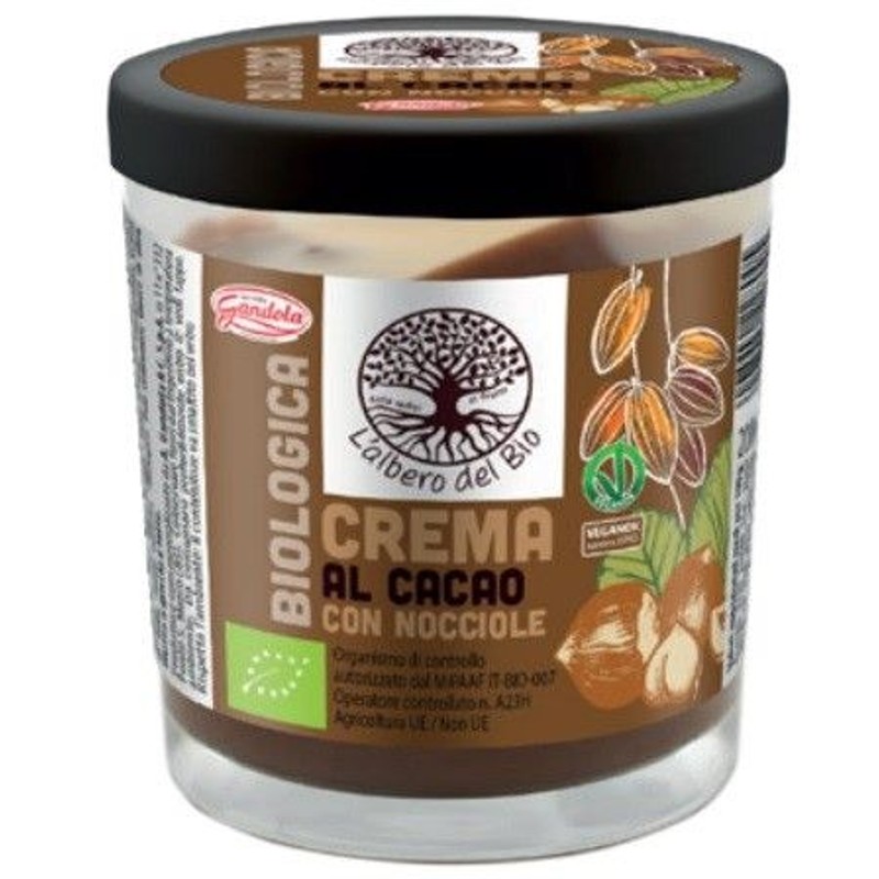 BIO Krem kakaowy z orzechami laskowymi Lalbero del Bio  200 g