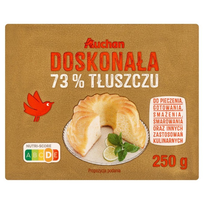 Margaryna Doskonała do pieczenia, gotowania i smażenia 73% Auchan 250 g