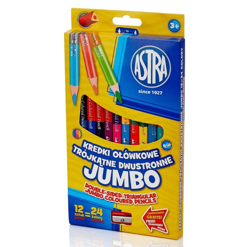 Kredki ołówkowe trójkątne Jumbo Astra  12 sztuk