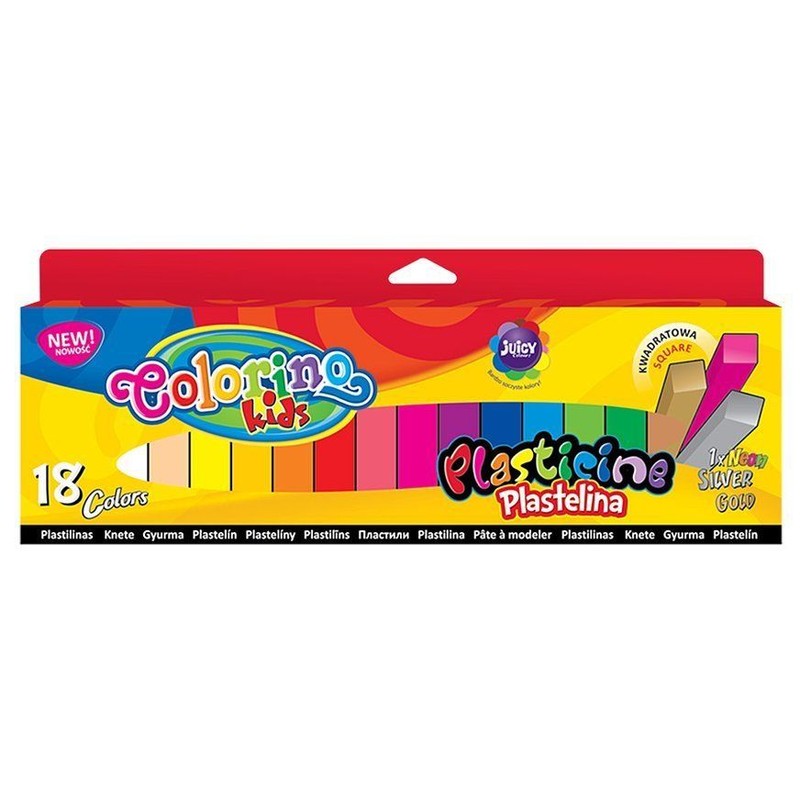 Plastelina kwadratowa 18 kolorów Colorino Kids Zestaw