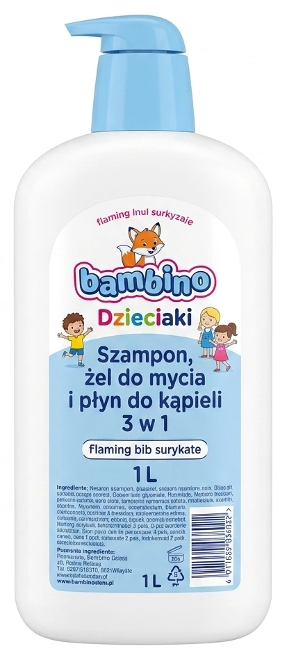 Bambino Dzieciaki Szampon, żel do mycia i płyn do kąpieli 3 w 1