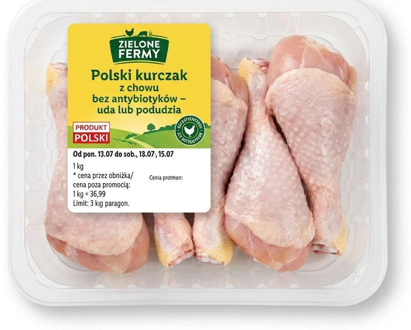 Zielone Fermy Polski kurczak z chowu bez antybiotyków – uda lub podudzia