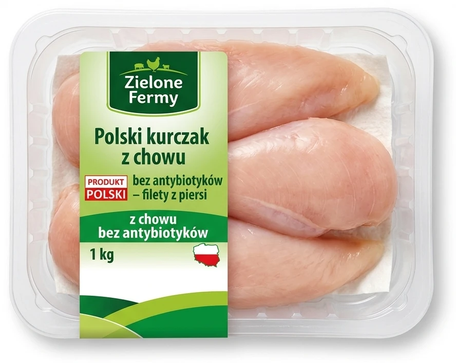 Zielone Fermy Polski kurczak z chowu bez antybiotyków – filety z piersi