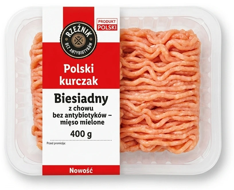 Rzeźnik Polski kurczak Biesiadny, z chowu bez antybiotyków – mięso mielone
