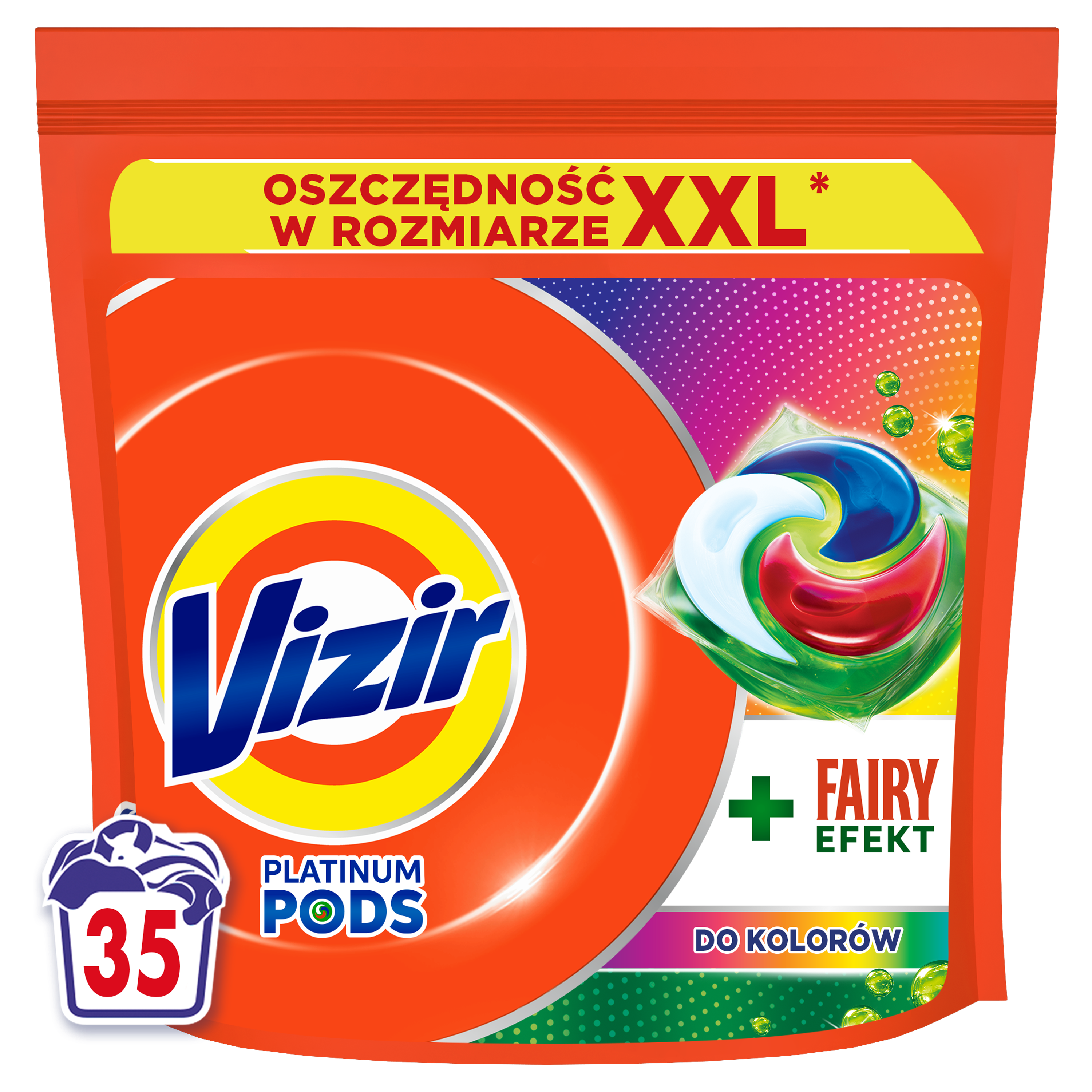 Vizir Platinum Pods + Fairy Effect Do Kolorów, 35 Prań 857,5G