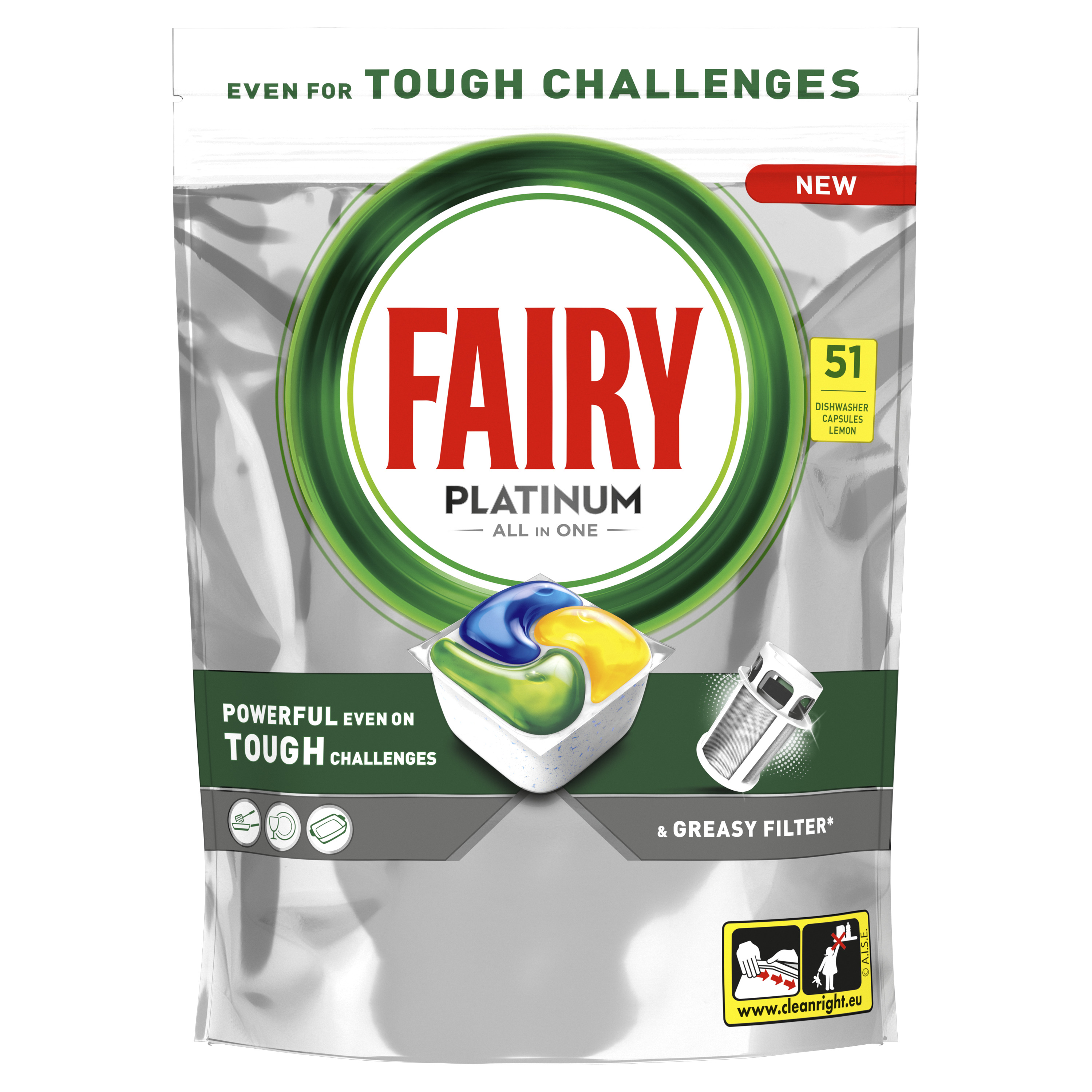 Fairy Platinum All In One Kapsułki Do Zmywarki Cytryna 51 Szt.