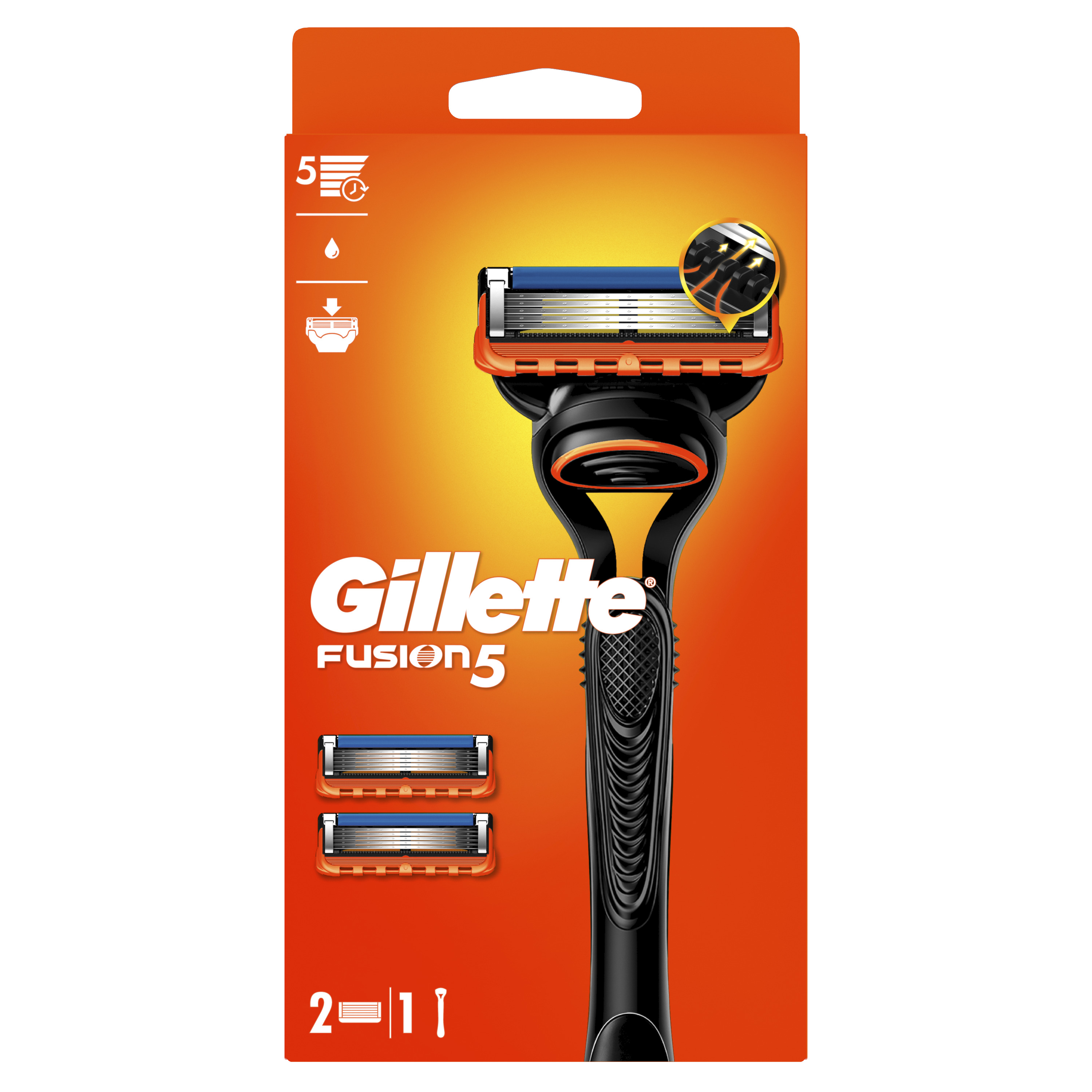 Gillette Fusion Manual Rączka Maszynki Do Golenia + Wymienne Ostrza, 2 Szt.