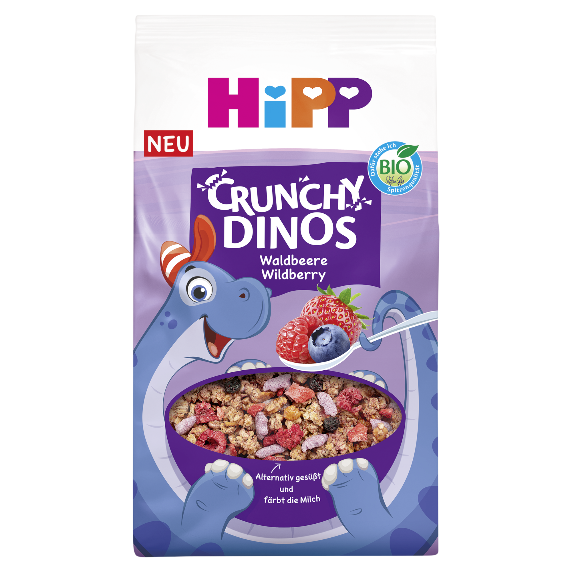 Hipp Bio Crunchy Musli Chrupiące Dinozaury, Owoce Leśne, 300 G