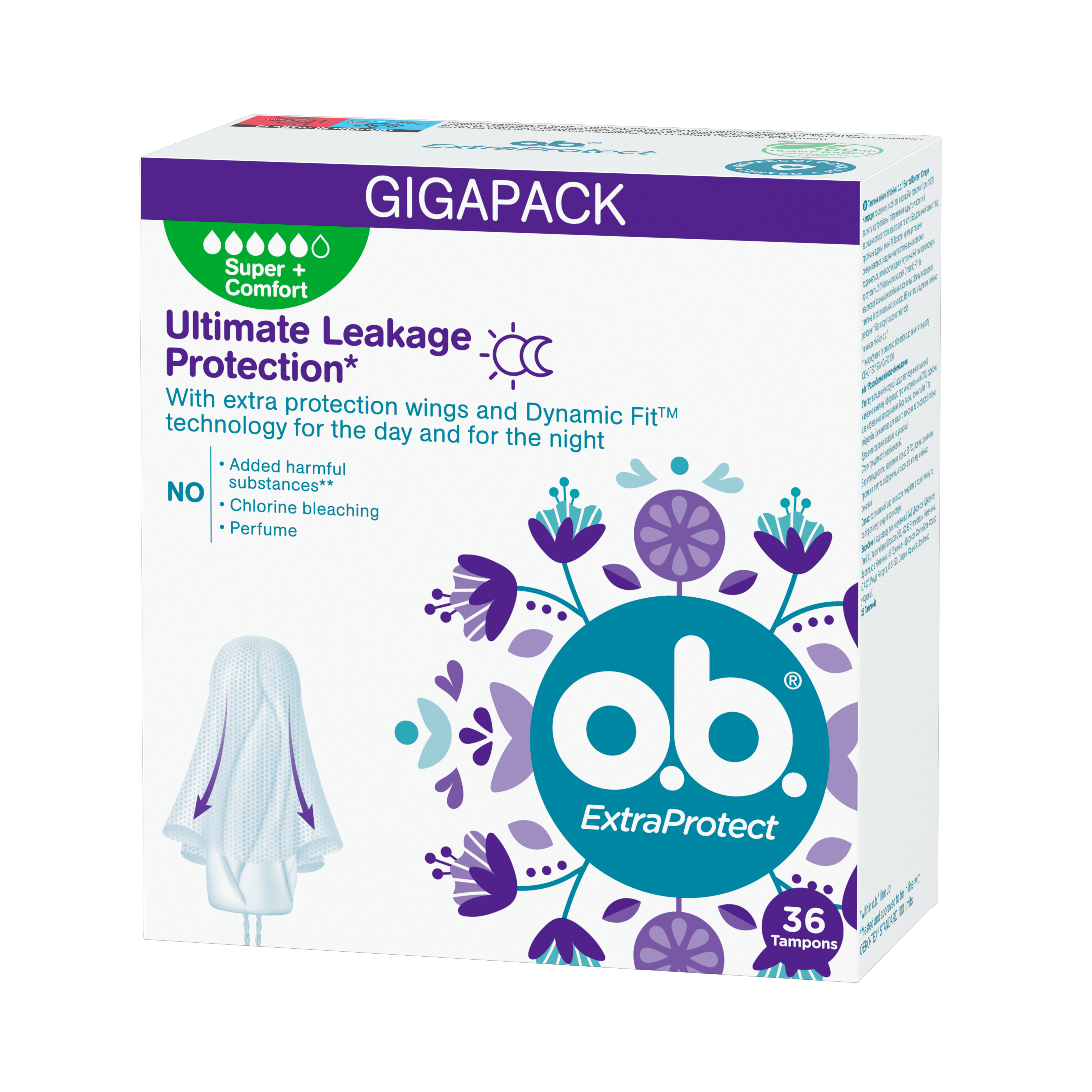 O.B. Extra Protect Super + Comfort 36 Szt.