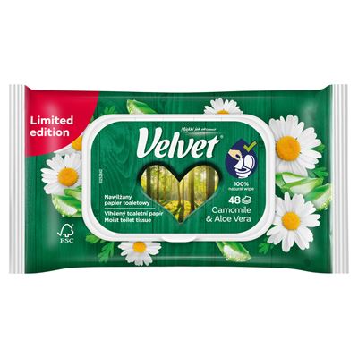 Velvet Camomile & Aloe Vera Nawilżany papier toaletowy 48 sztuk 1 opakowanie