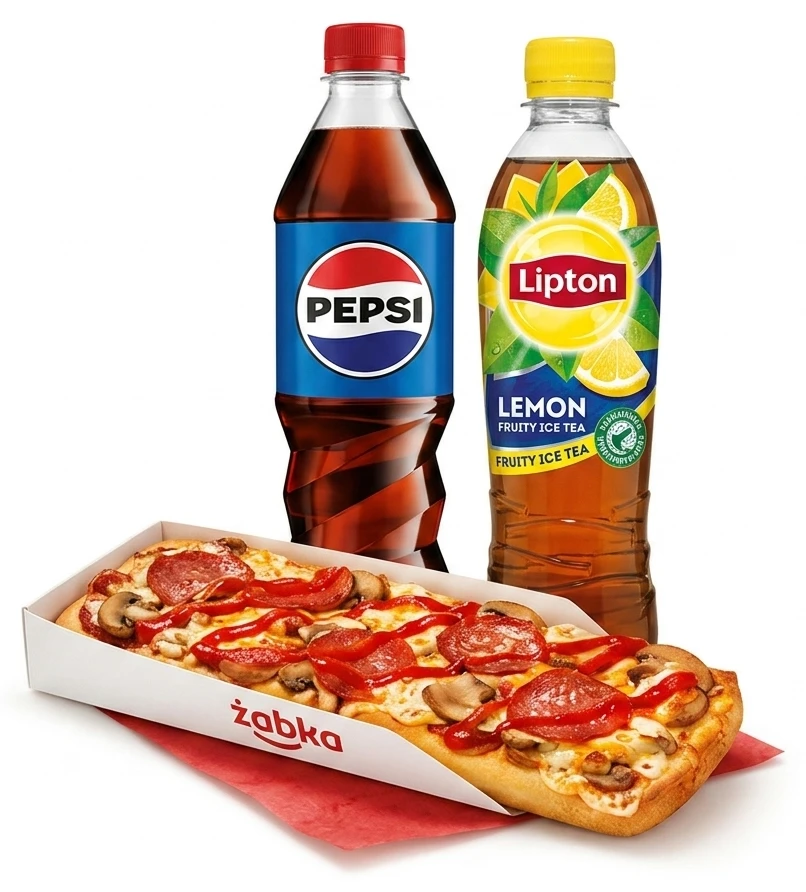 Zapiekanka + Napój 0,5l: Pepsi, Mirinda lub Lipton