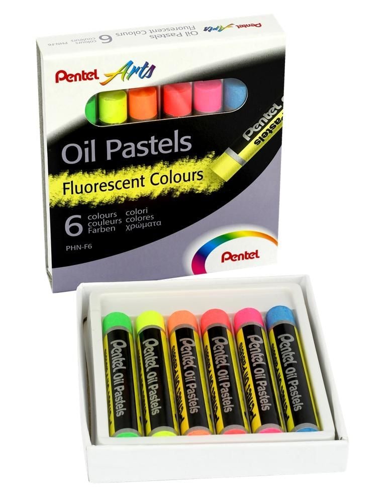 Pentel Pastele olejne w 6 kolorach fluorescencyjnych, PHN-F6