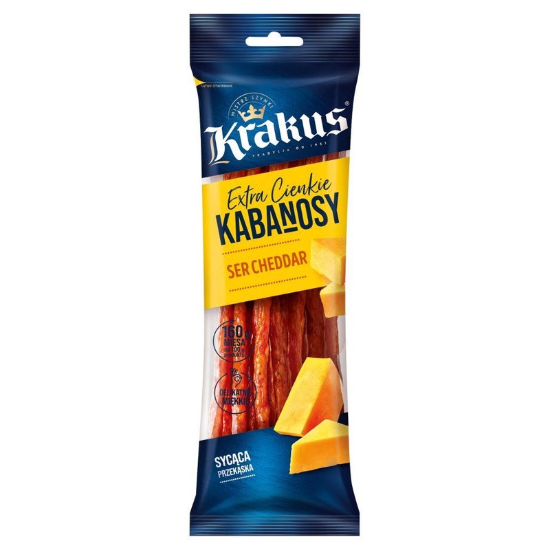 Kabanosy drobiowo-wieprzowe ser cheddar Krakus 95 g