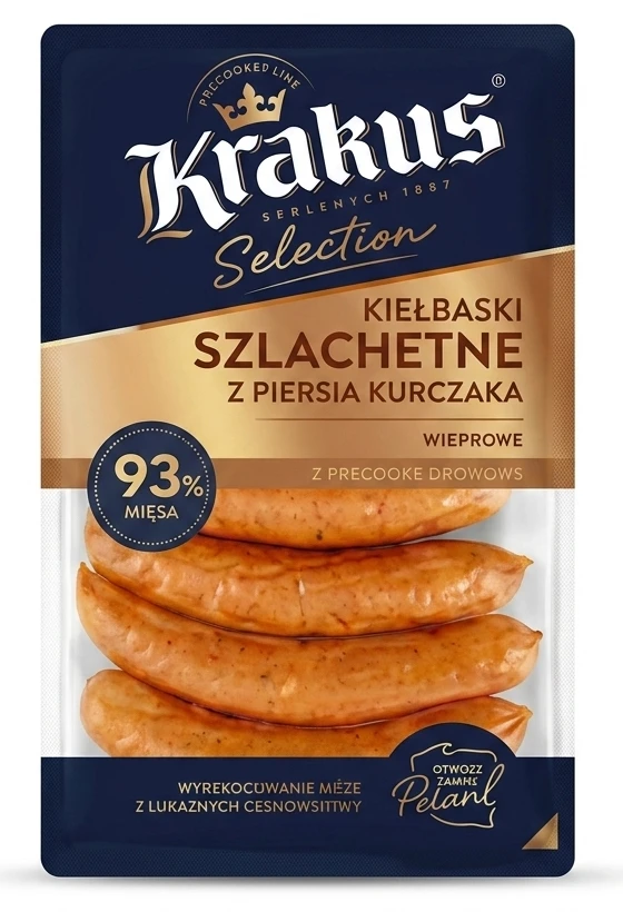 Kiełbaski Szlachetne Krakus z kurczaka, z szynki