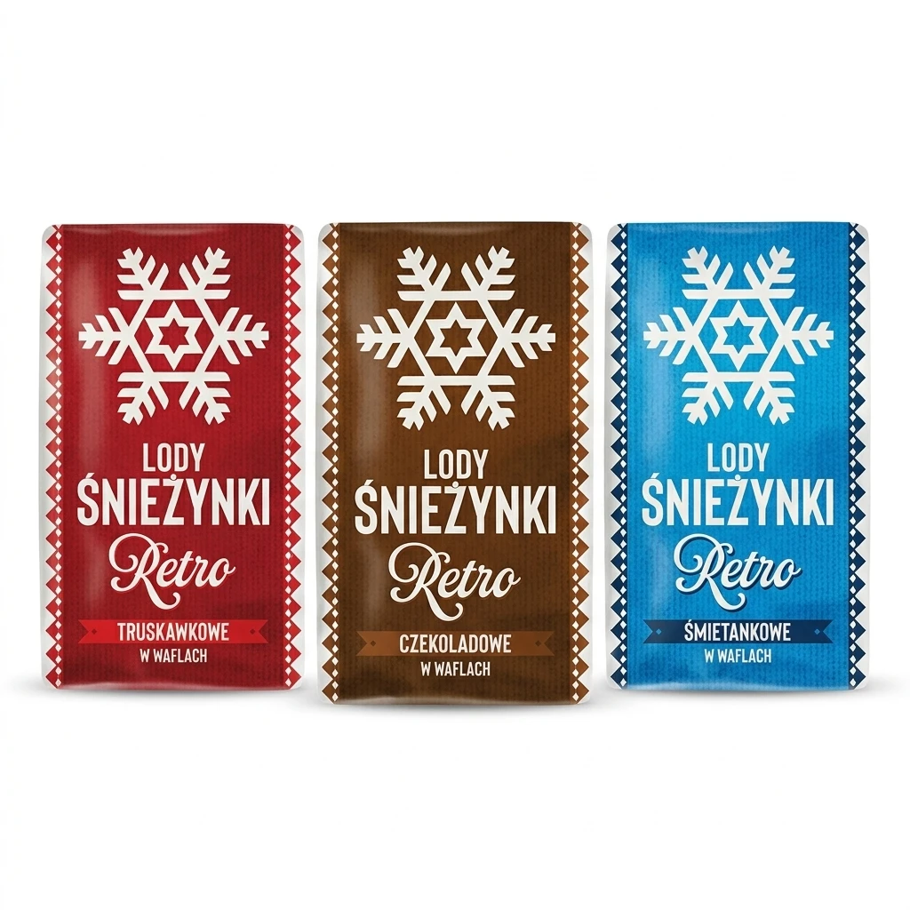 Lody kostka retro Śnieżynka 200ml mix