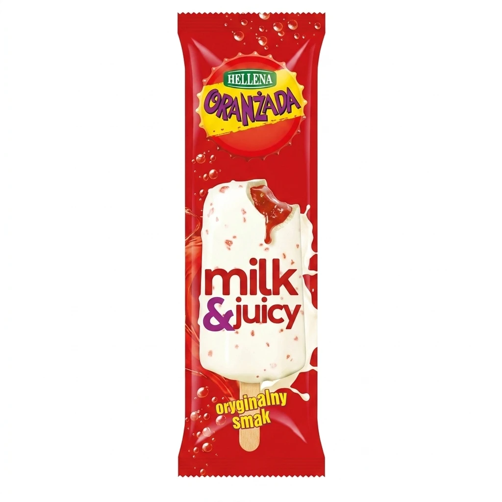 Lody na patyku oranżada milk&juicy Hellena 75ml