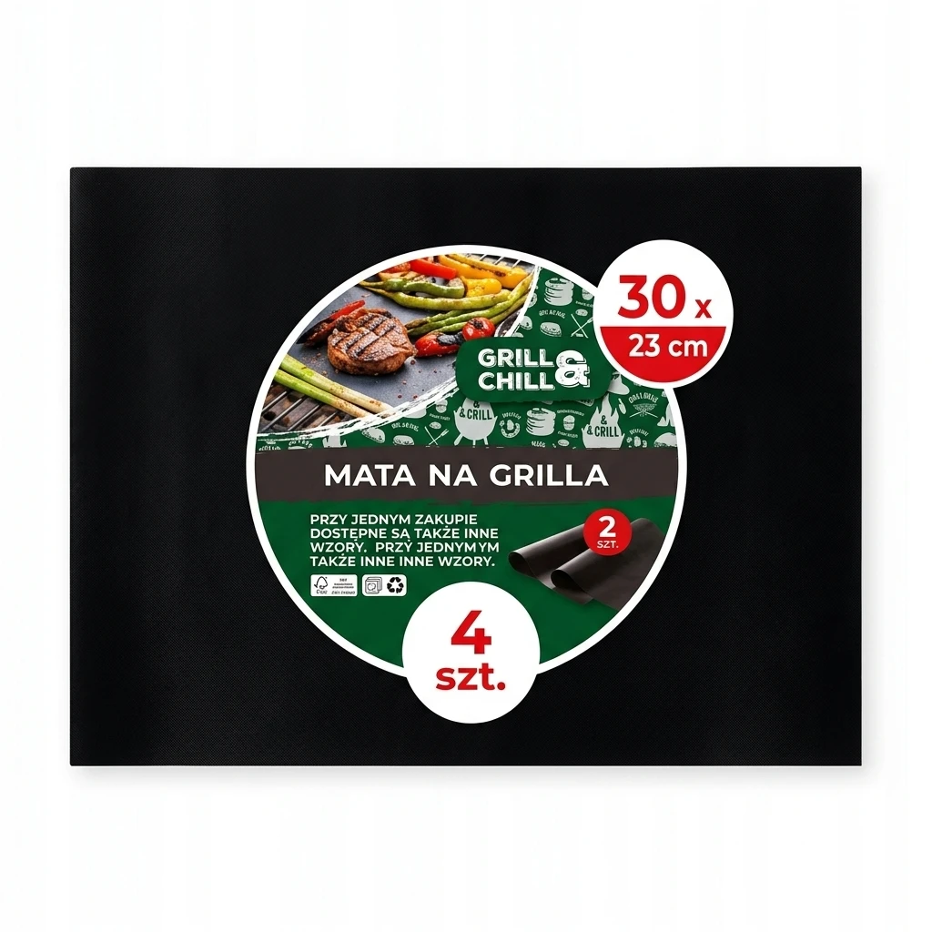 Mata na grilla i do piek. Grill&Chill 30x23cm 4szt