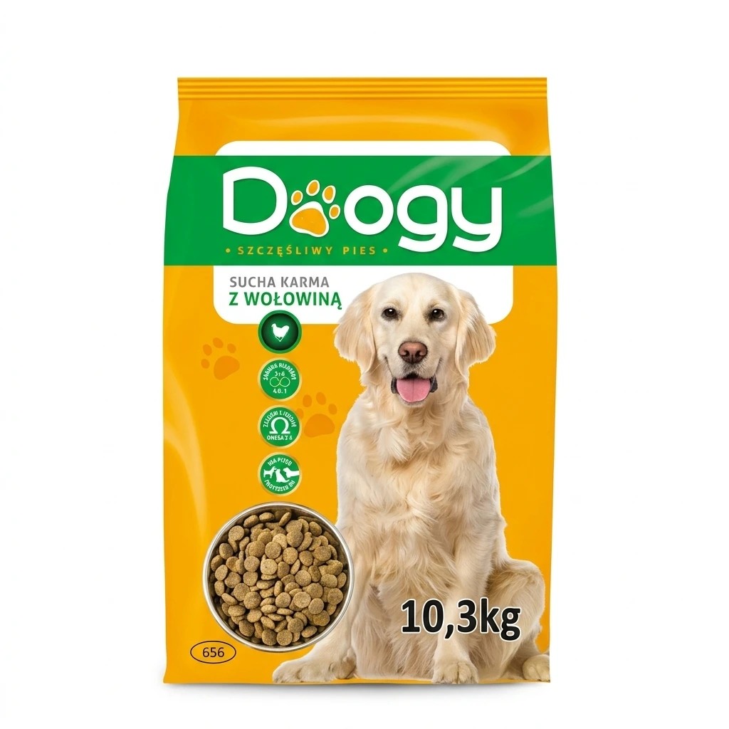 Karma dla psa sucha z wołowiną Doogy 10,3kg