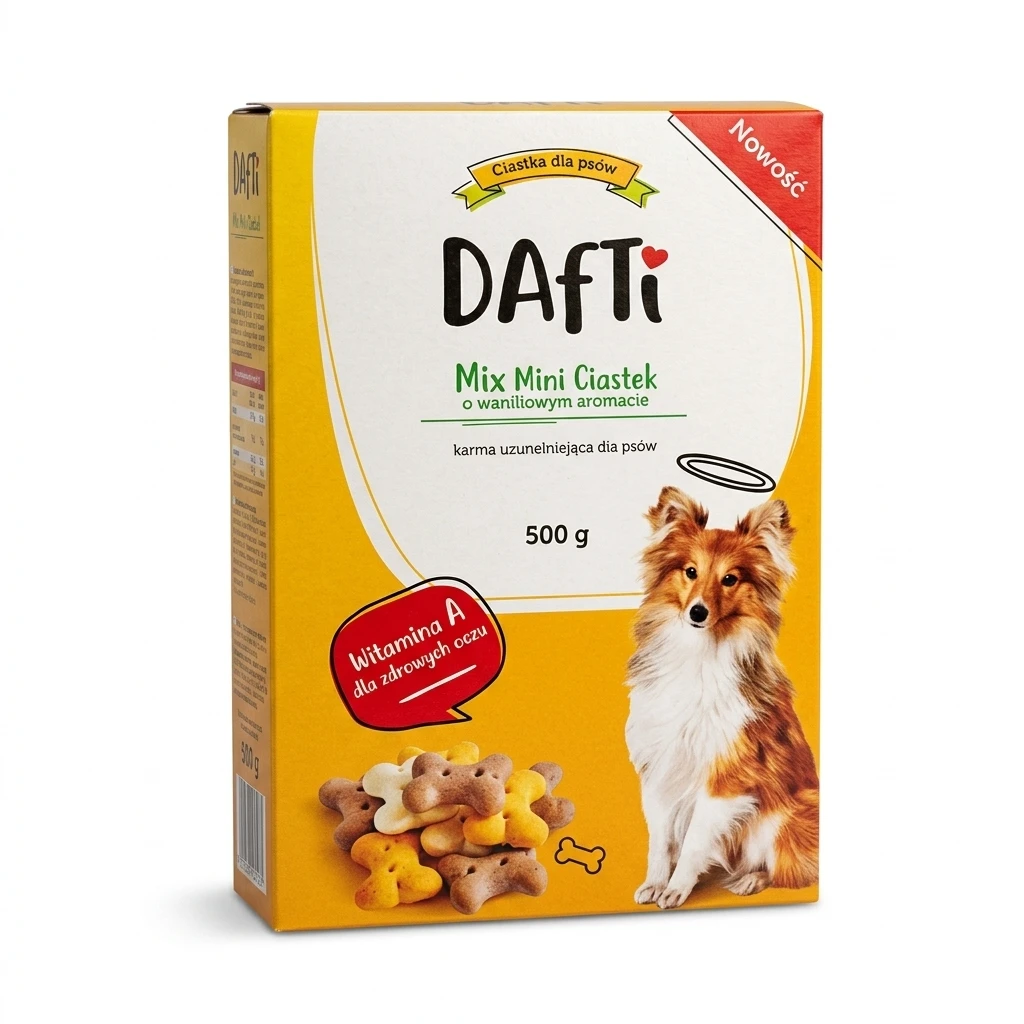 Ciasteczka dla psa waniliowe Dafti 500g