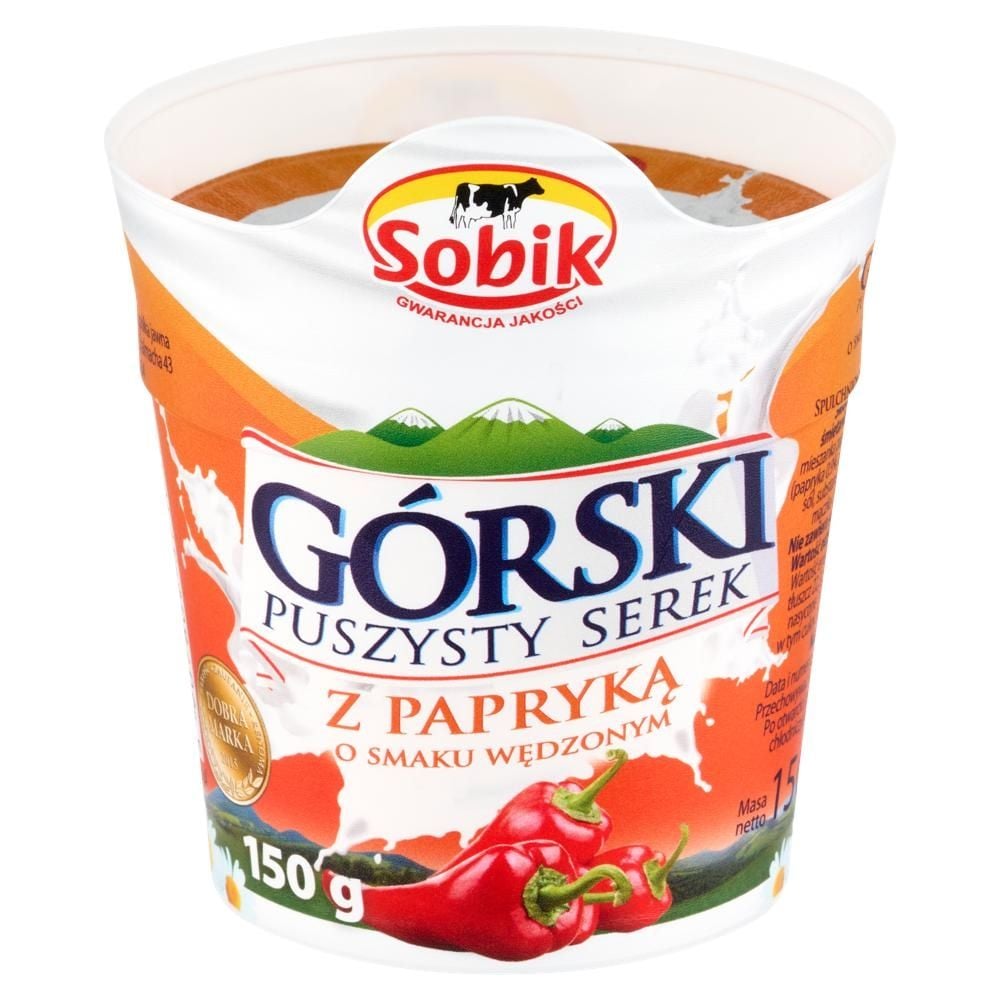 Sobik Górski puszysty serek z papryką o smaku wędzonym 150 g