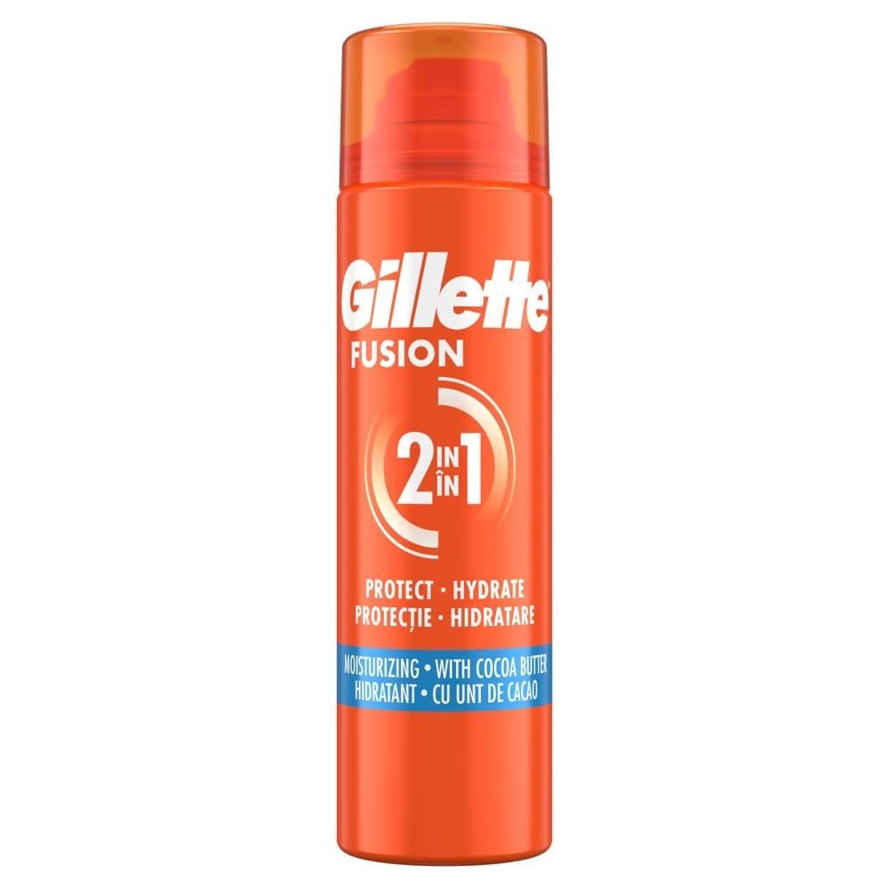 Gillette Fusion Nawilżający żel do golenia z masłem kakaowym dla mężczyzn, 200 ml