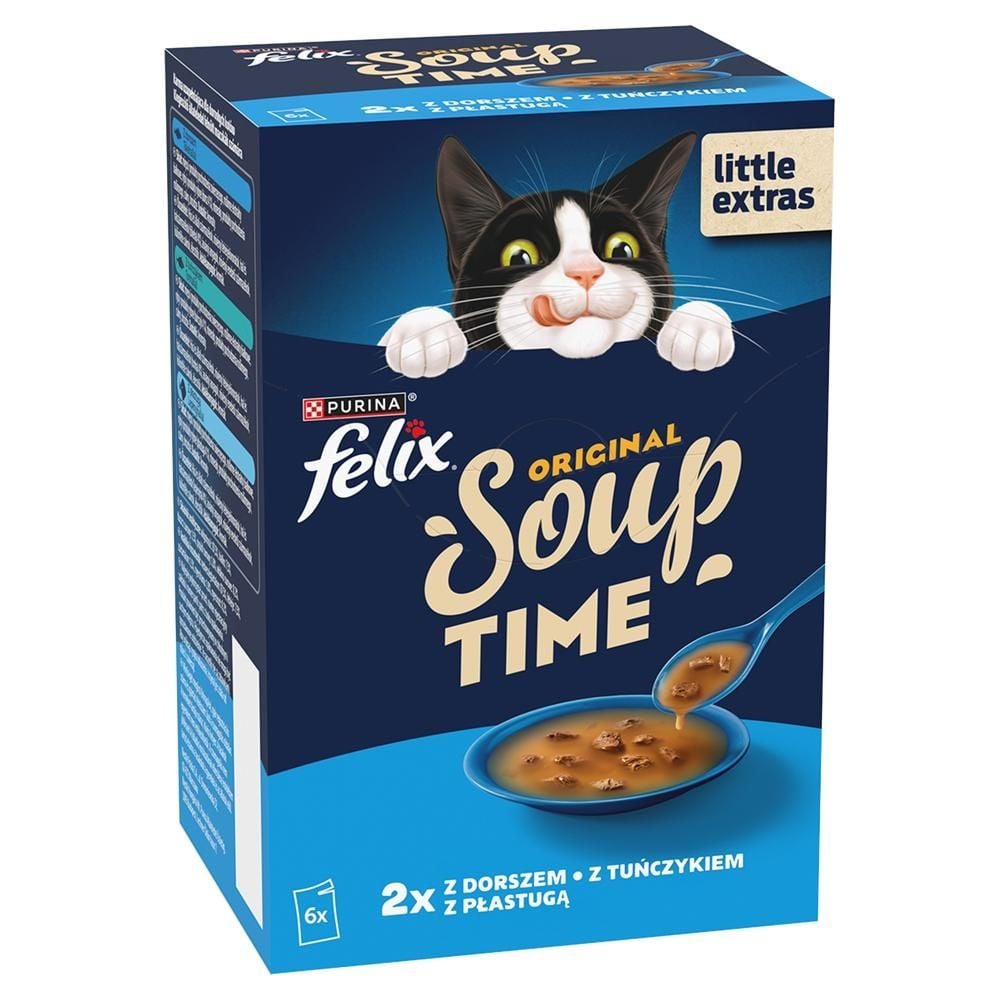 Felix Original Soup Time Karma uzupełniająca dla dorosłych kotów 6 x 48 g