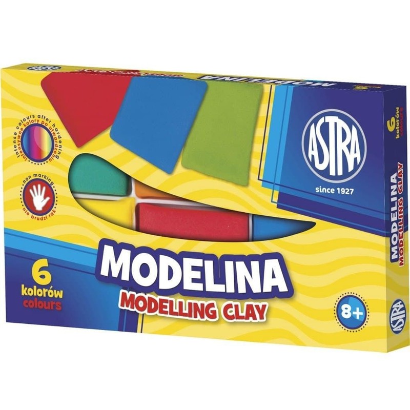 Modelina standard 6 kol x 20g ASTRA 6 sztuk
