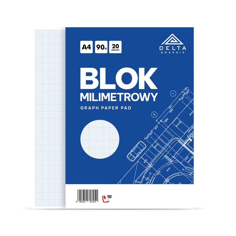 Blok milimetrowy Delta Graphix  1 sztuka