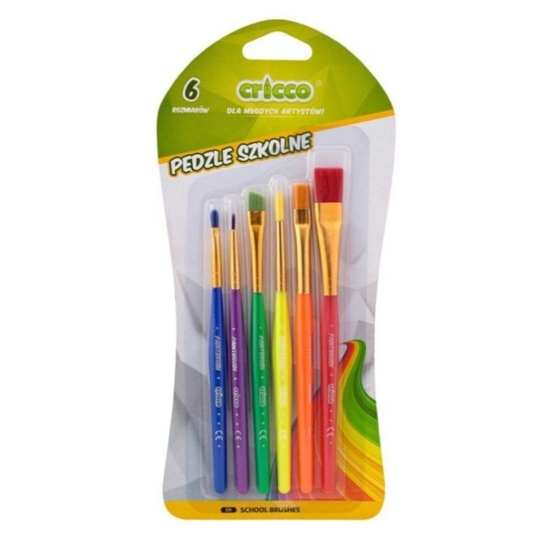 Pędzelki szkolne Cricco 6 sztuk